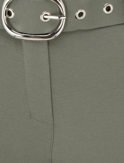 Pantalon droit ceinturé - Kaki - 3