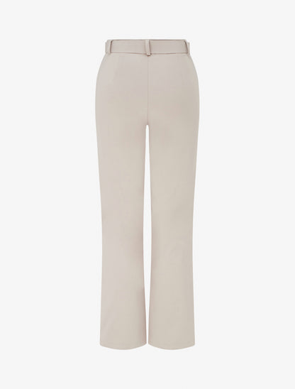 Pantalon droit ceinturé - Beige - 2