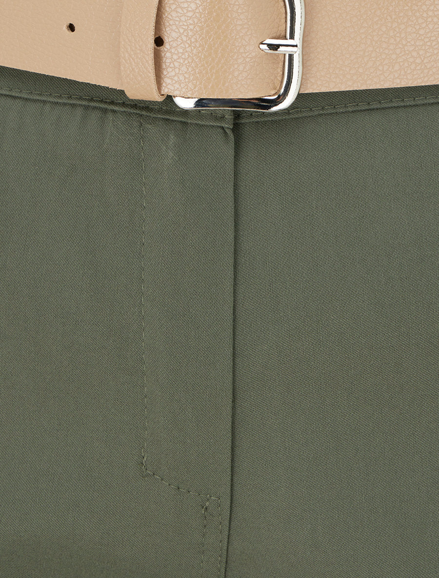 Pantalon droit uni - Kaki - 3