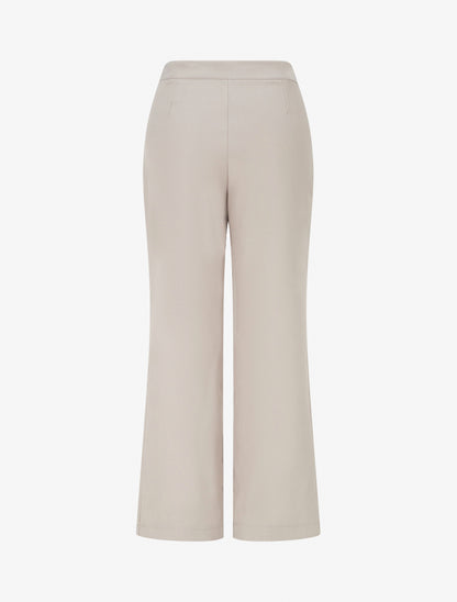 Pantalon droit à fermeture boutonnée sur les côtés - Taupe - 2