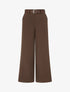Pantalon droit uni taille haute - Marron - 1