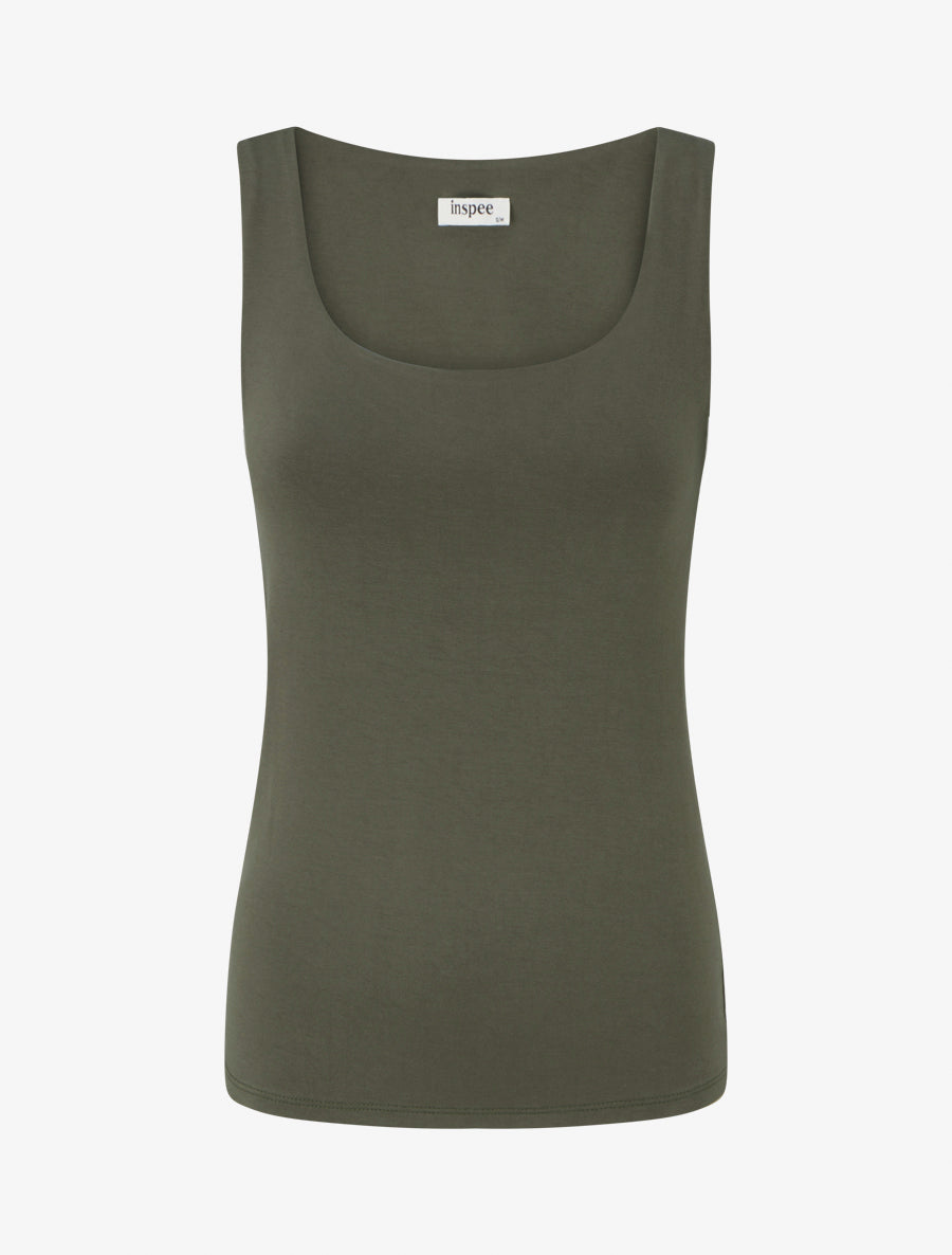 Débardeur classique uni - Kaki - 1