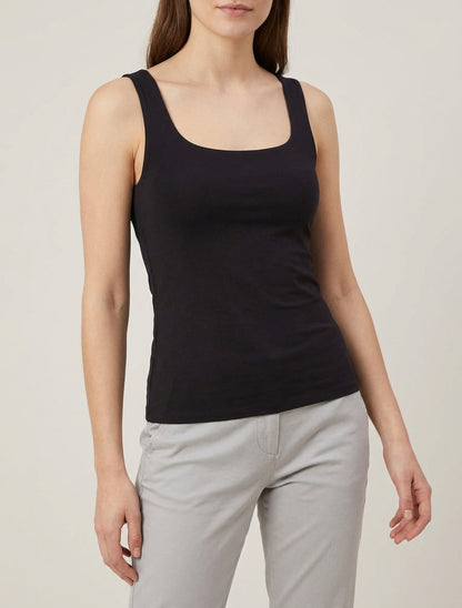 Débardeur stretch col U - Noir