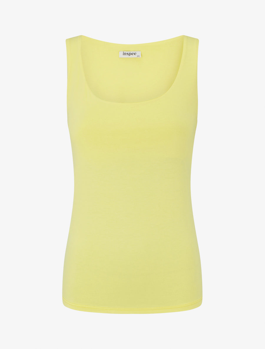 Débardeur stretch col U - Jaune