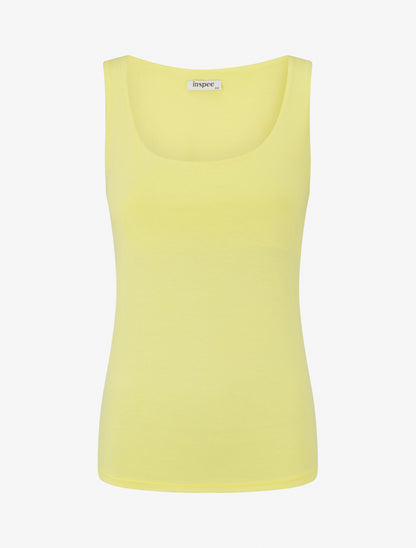 Débardeur stretch col U - Jaune