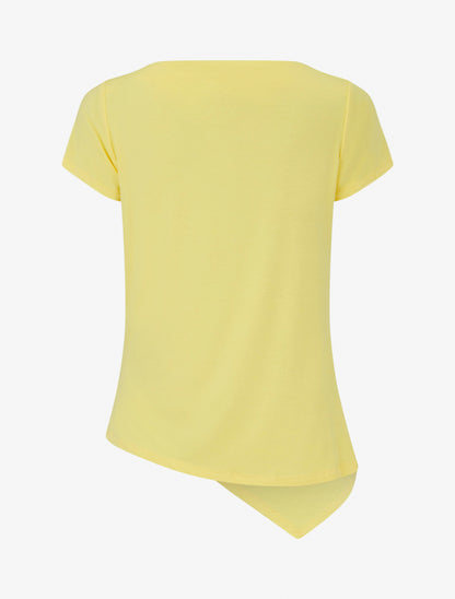 Top asymétrique à manches courtes - Jaune - 2