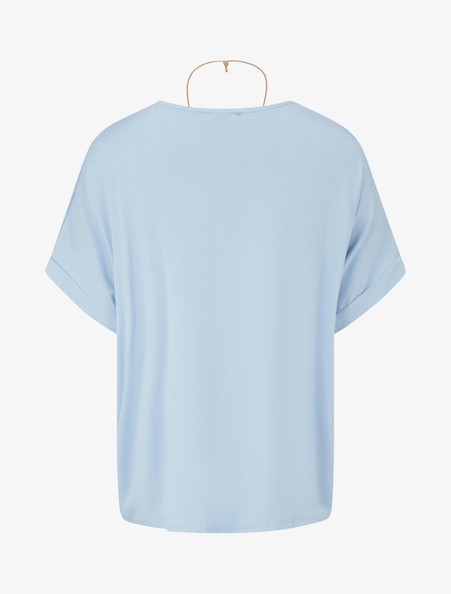 Top uni à manches courtes - Bleu ciel - 2