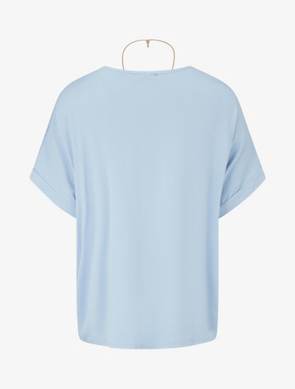 Top uni à manches courtes - Bleu ciel - 2