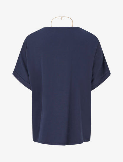 Top uni à manches courtes - Marine - 2