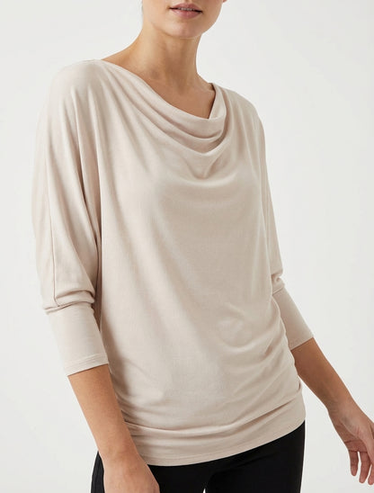 Top fluide col bénitier - Beige