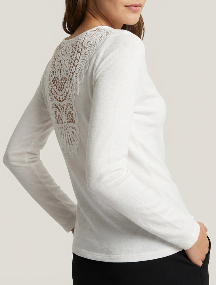 Pull fin col bénitier - Blanc