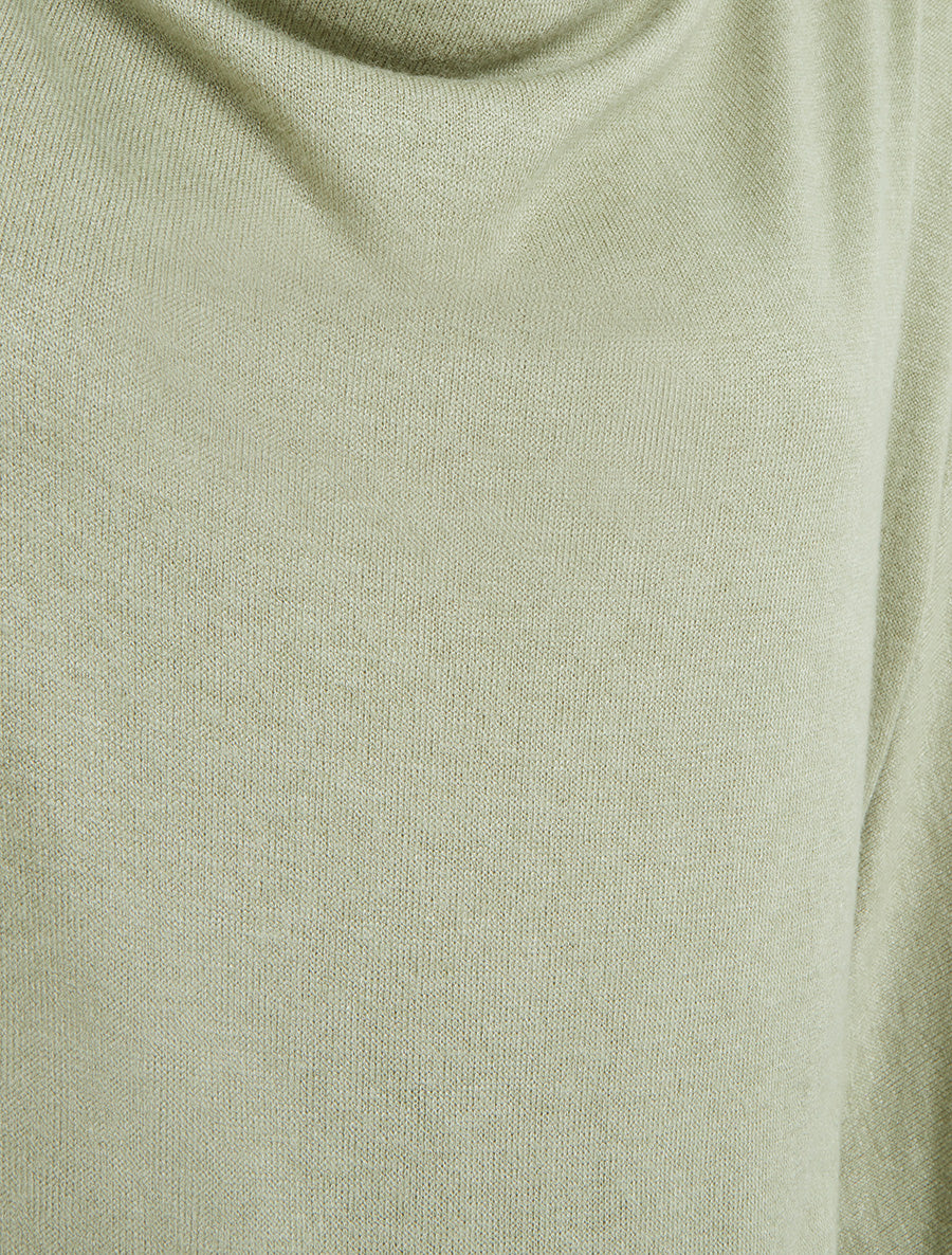 Pull fin uni à col bénitier - Kaki - 3