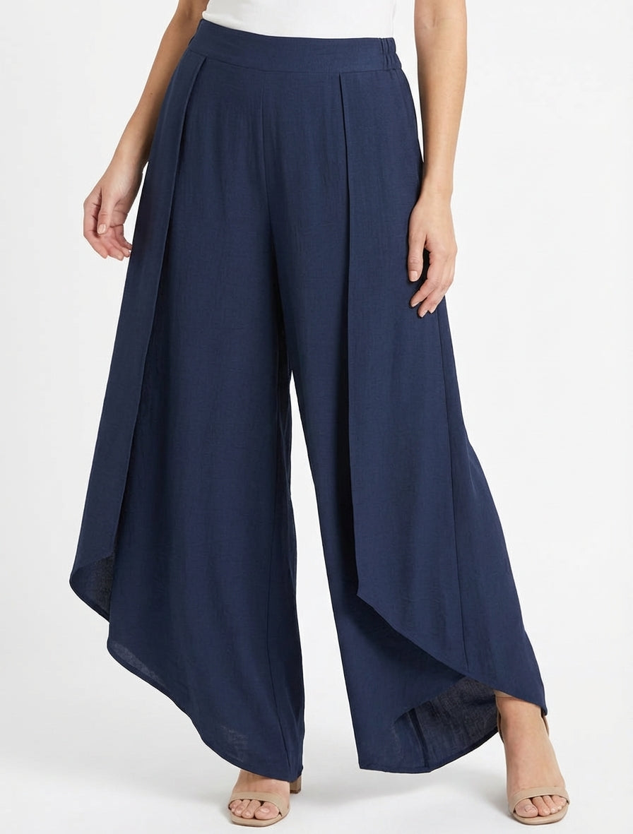 Pantalon ample à double pans - Marine