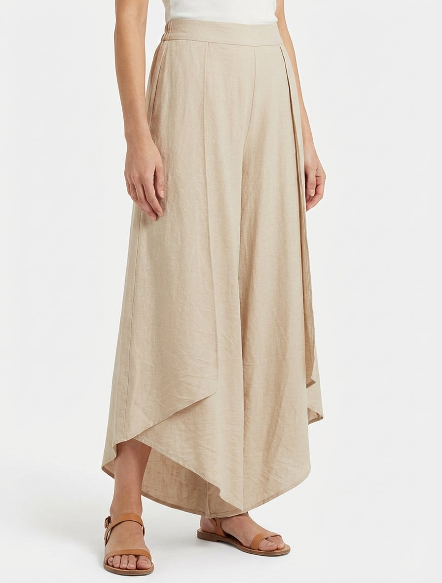 Pantalon ample à double pans - Beige