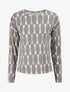 Pull fin à imprimé géométrique - Gris - 1