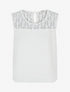 Top boule sans manches à dentelle - Blanc - 1