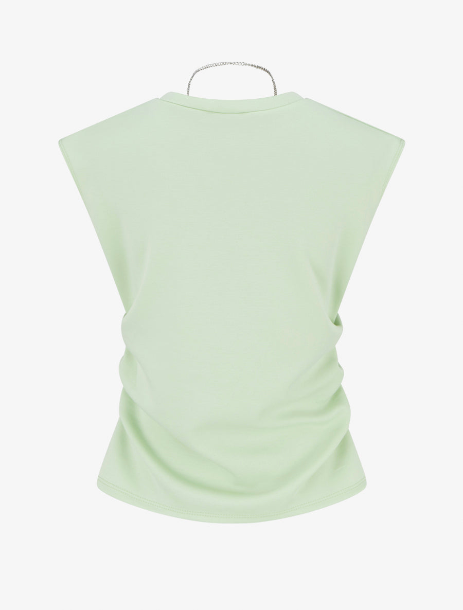 Top sans manches à côtés froncés - Vert amande - 2