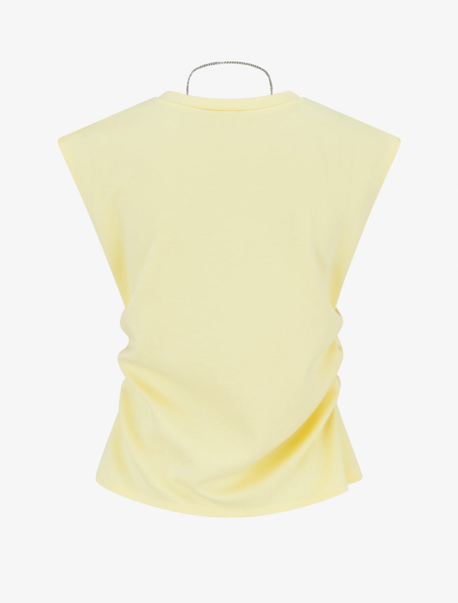 Top sans manches à côtés froncés - Jaune - 2