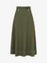 Jupe mi-longue à boutons décoratifs - Kaki - 1