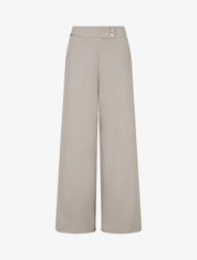 Pantalon ample à sangle et boutons - Taupe - 1