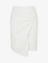 Jupe droite en suédine effet torsadé - Blanc - 1