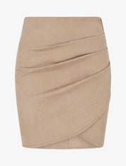 Jupe courte en suédine - Beige - 1