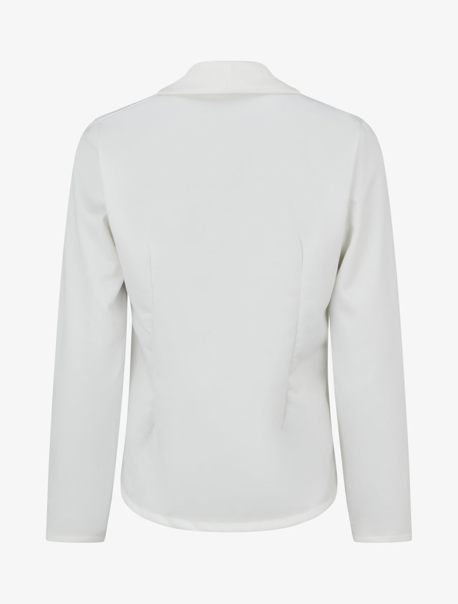 Veste en suédine droite à col châle - Blanc - 2