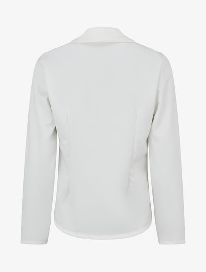 Veste en suédine droite à col châle - Blanc - 2