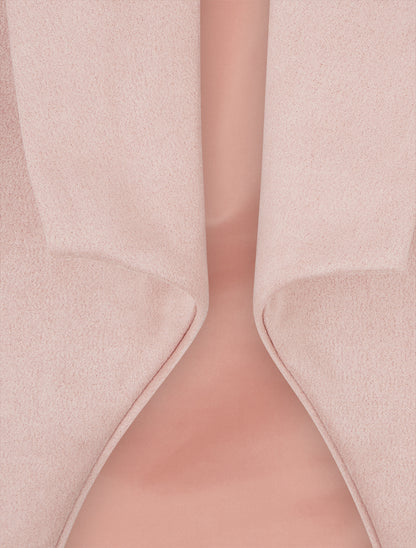 Veste en suédine droite à col châle - Rose - 3