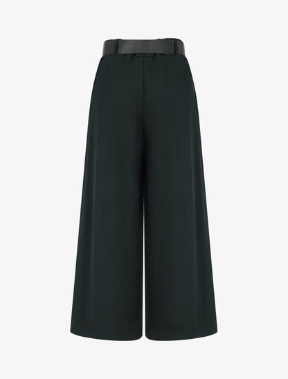 Pantalon ample uni à taille haute - Noir - 2