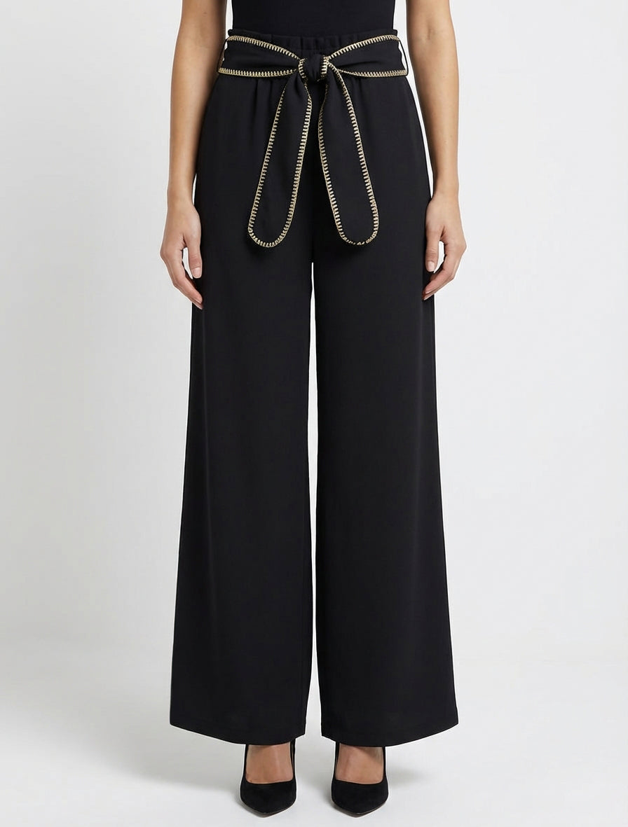 Pantalon fluide taille haute - Noir