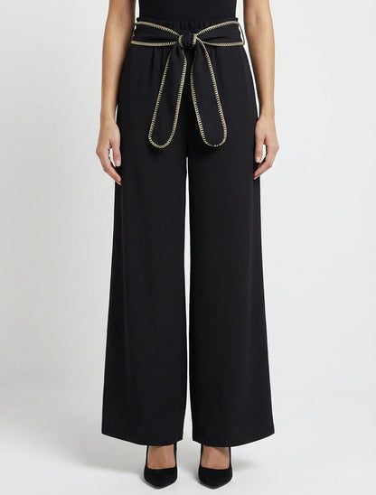 Pantalon fluide taille haute - Noir