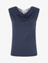 Top uni sans manches à broderie au dos - Marine - 1