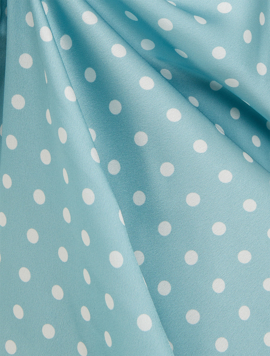 Caraco satiné imprimé à pois - Turquoise - 3