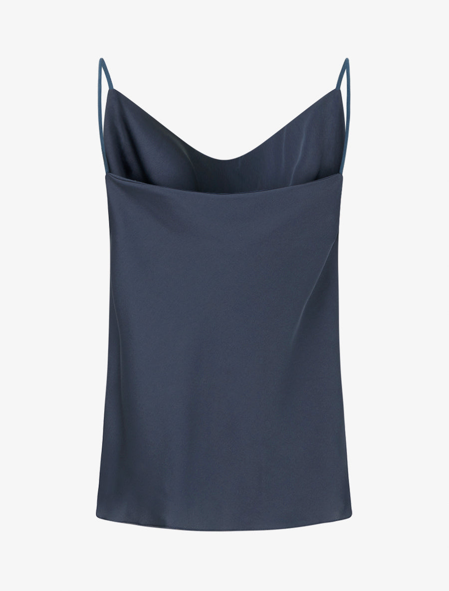 Caraco satiné à col bénitier - Marine - 2