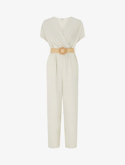 Combinaison droite à manches courtes - Beige - 1