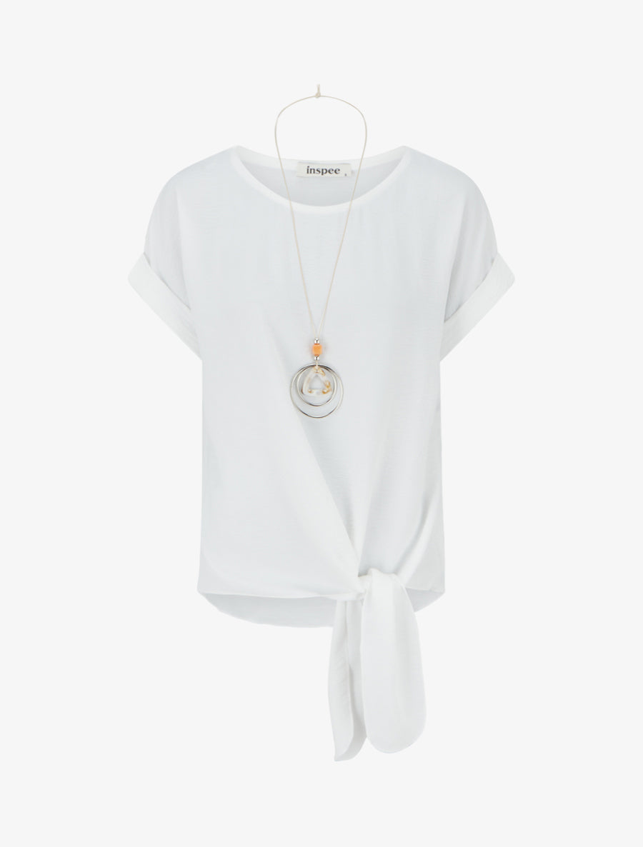 Top manches courtes à nouer - Blanc - 1