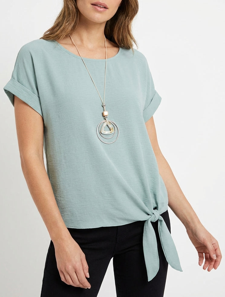 Top manches courtes à nouer - Vert d&