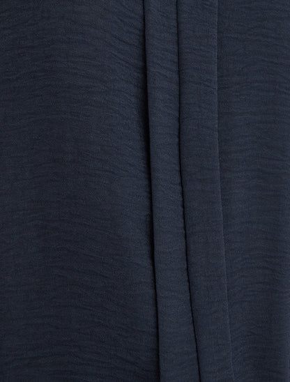 Top uni à col V - Marine - 3