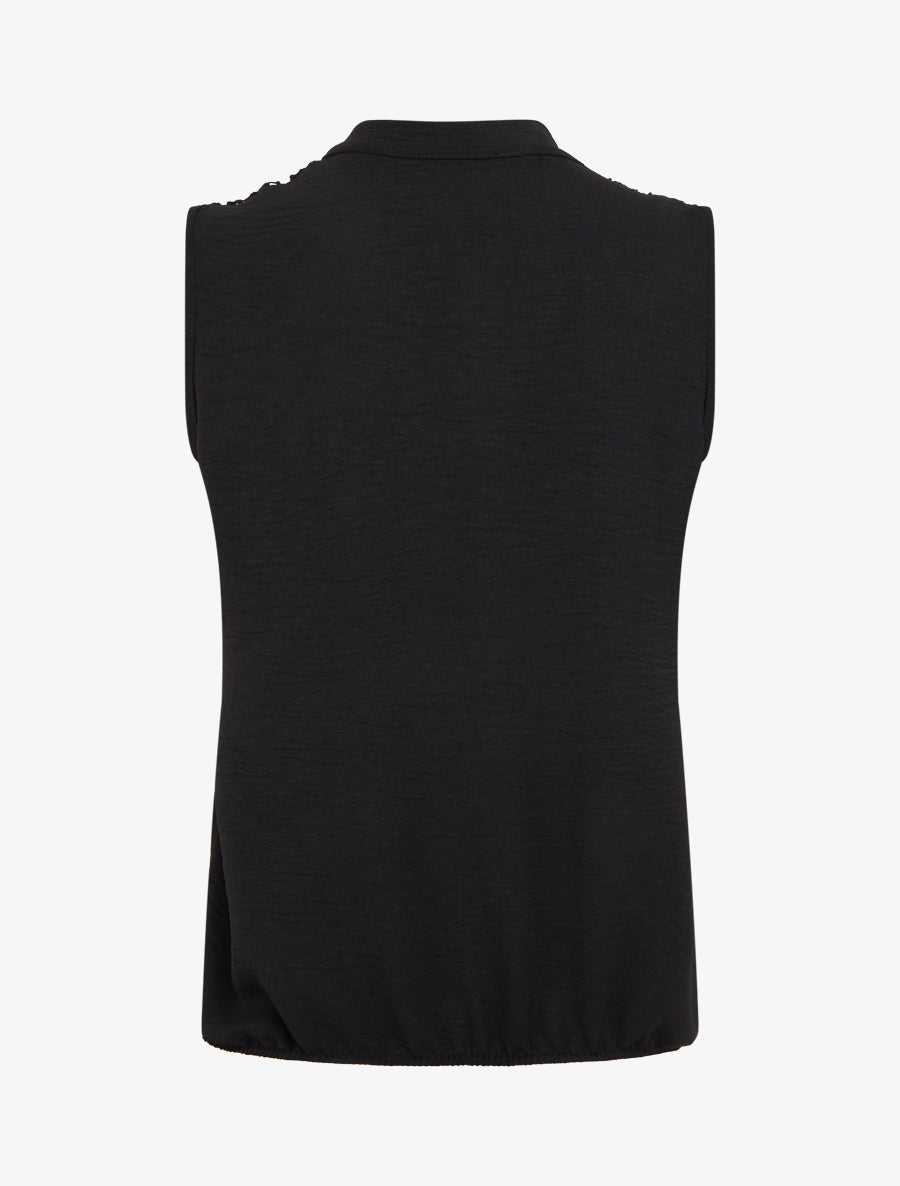 Top sans manches à détail brodé - Noir - 2