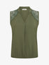 Top sans manches à détail brodé - Kaki - 1