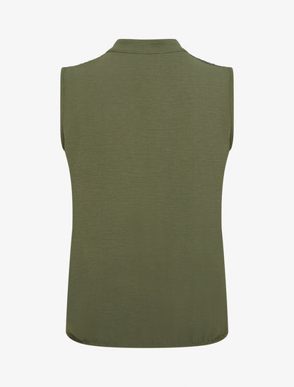 Top sans manches à détail brodé - Kaki - 2