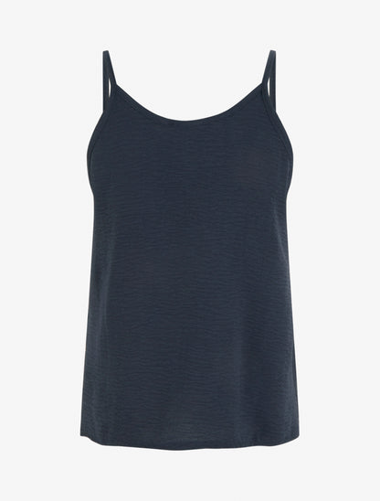 Caraco à boutons décoratifs et broderie - Bleu nuit - 2