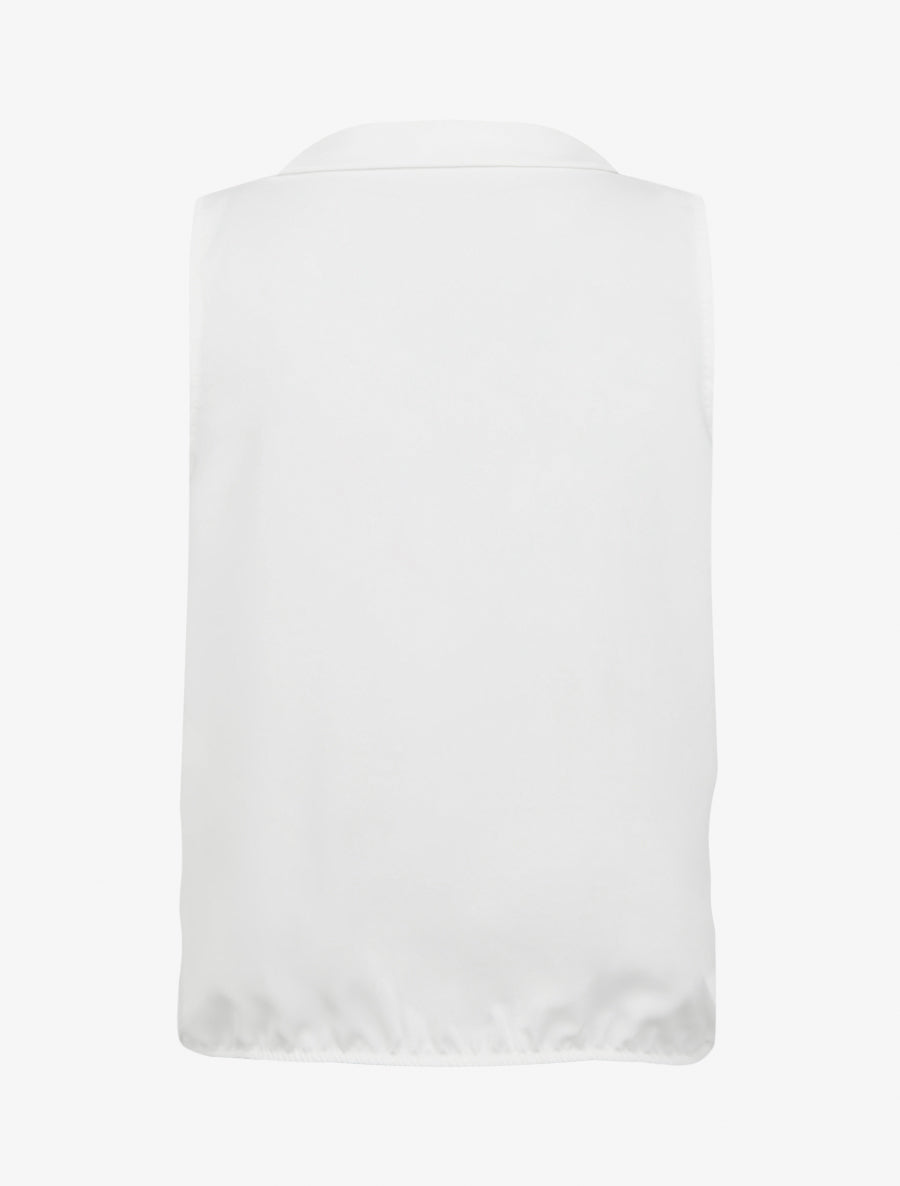 Top droit uni à col V - Blanc - 2
