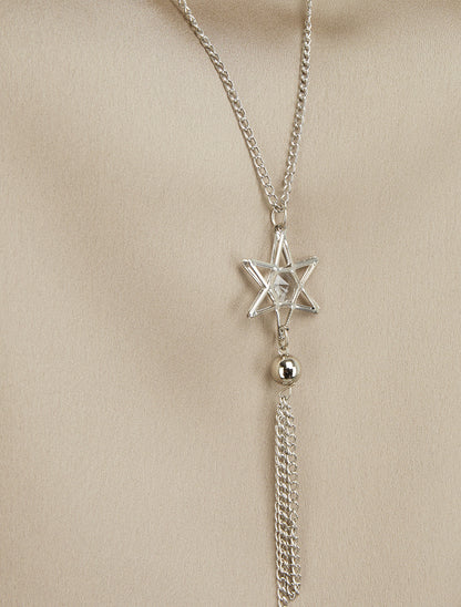 Top satiné sans manches à col bijou - Taupe - 3