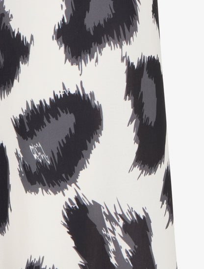 Pantalon ample imprimé léopard fantaisie - Noir - 3