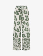 Pantalon ample imprimé léopard fantaisie - Kaki - 1