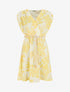 Robe mi-longue sans manches imprimé tropical - Jaune - 1