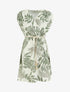 Robe mi-longue sans manches imprimé tropical - Kaki - 1
