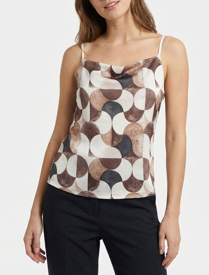 Caraco satiné col bénitier - Marron